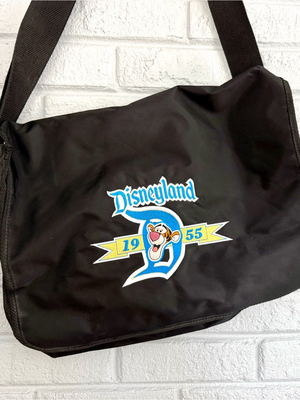 Disney Black Messenger Bag with Blue & Yellow Tigger 1955 Logo